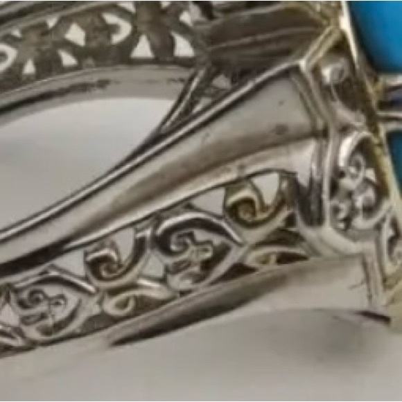 Michael Valitutti Sterling and Gold Sleeping Beauty Turquoise Ring